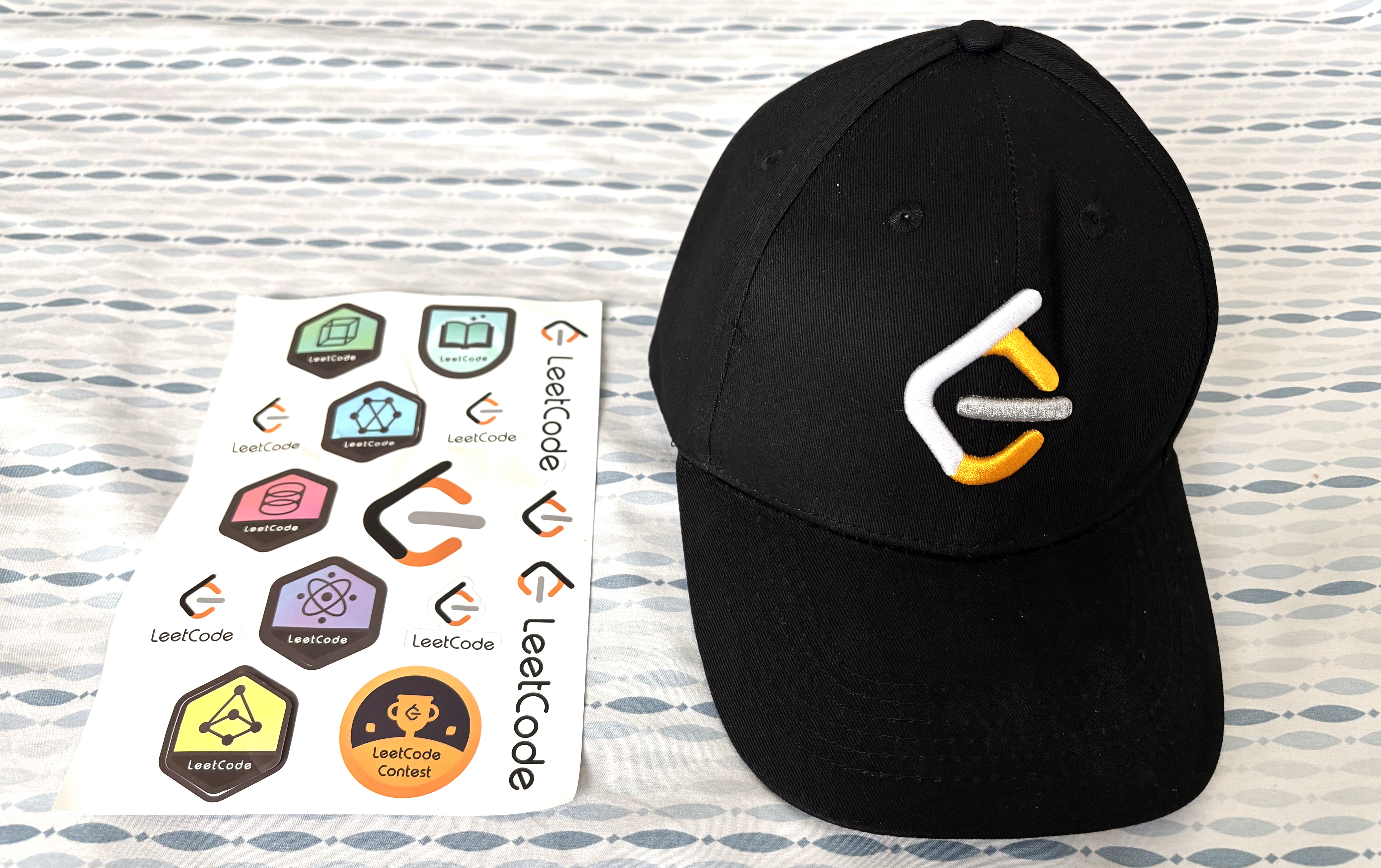 LeetCode cap and sticker sheet